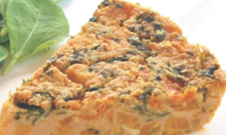 Chickpea Frittata with Sweet Potato and Kale