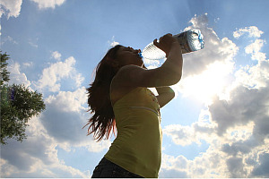 Woman drinking water