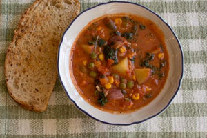 Rustic Tomato, Rice & Kale Stew