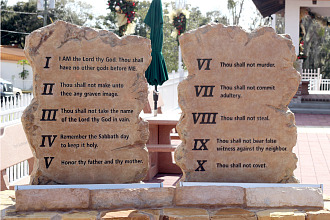 Stone tablets inscribed with the 10 Commandments