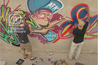 Photo: Graffiti and street artists at work with Artists 4 Israel